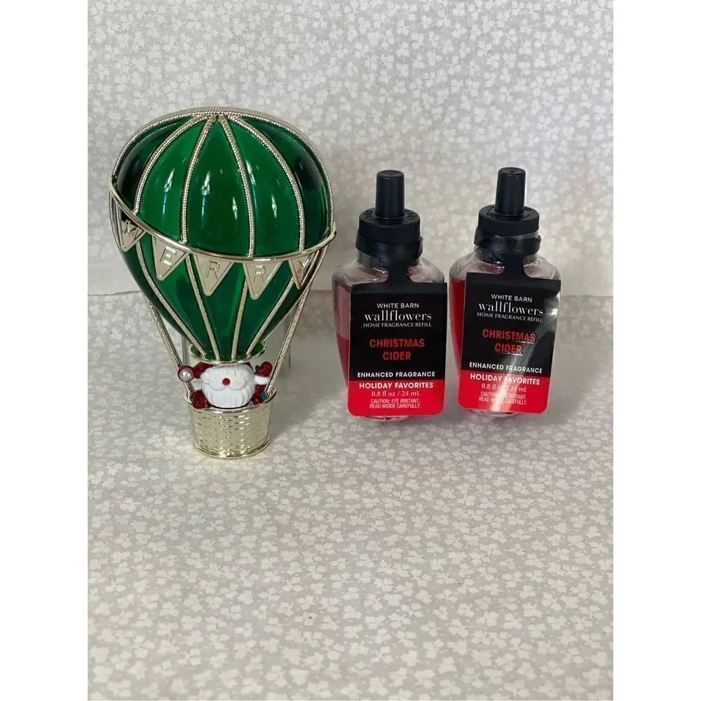 Bath and Body Works SANTA & HOT AIR BALLOON Scent Control Wallflower & 2 Refills